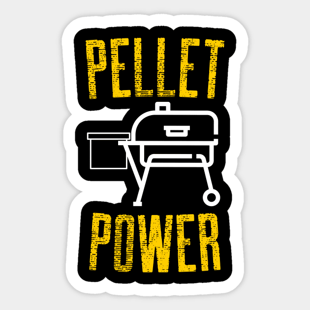 Pellet Power Design Gold White Sticker by Preston James Designs